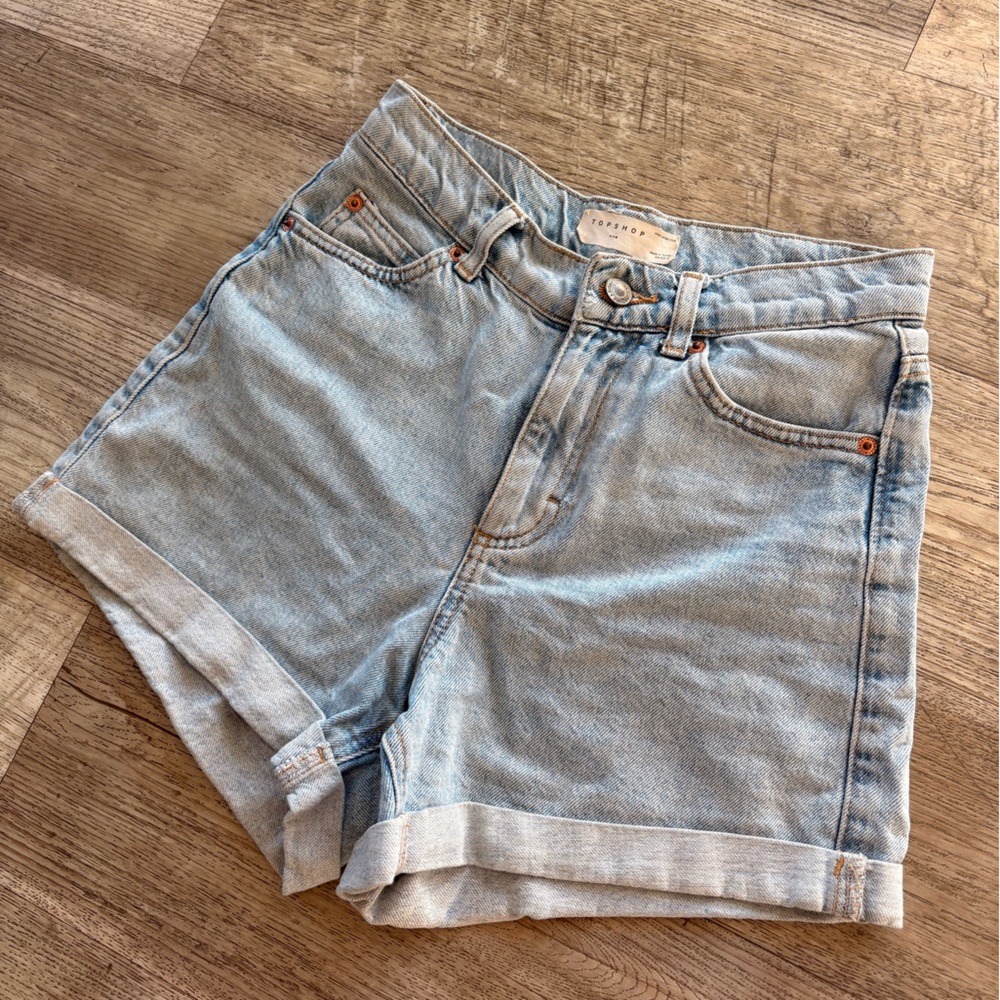 Topshop Light Blue Denim Shorts